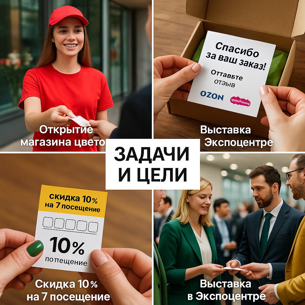 Задачи и цели которые решают визитки