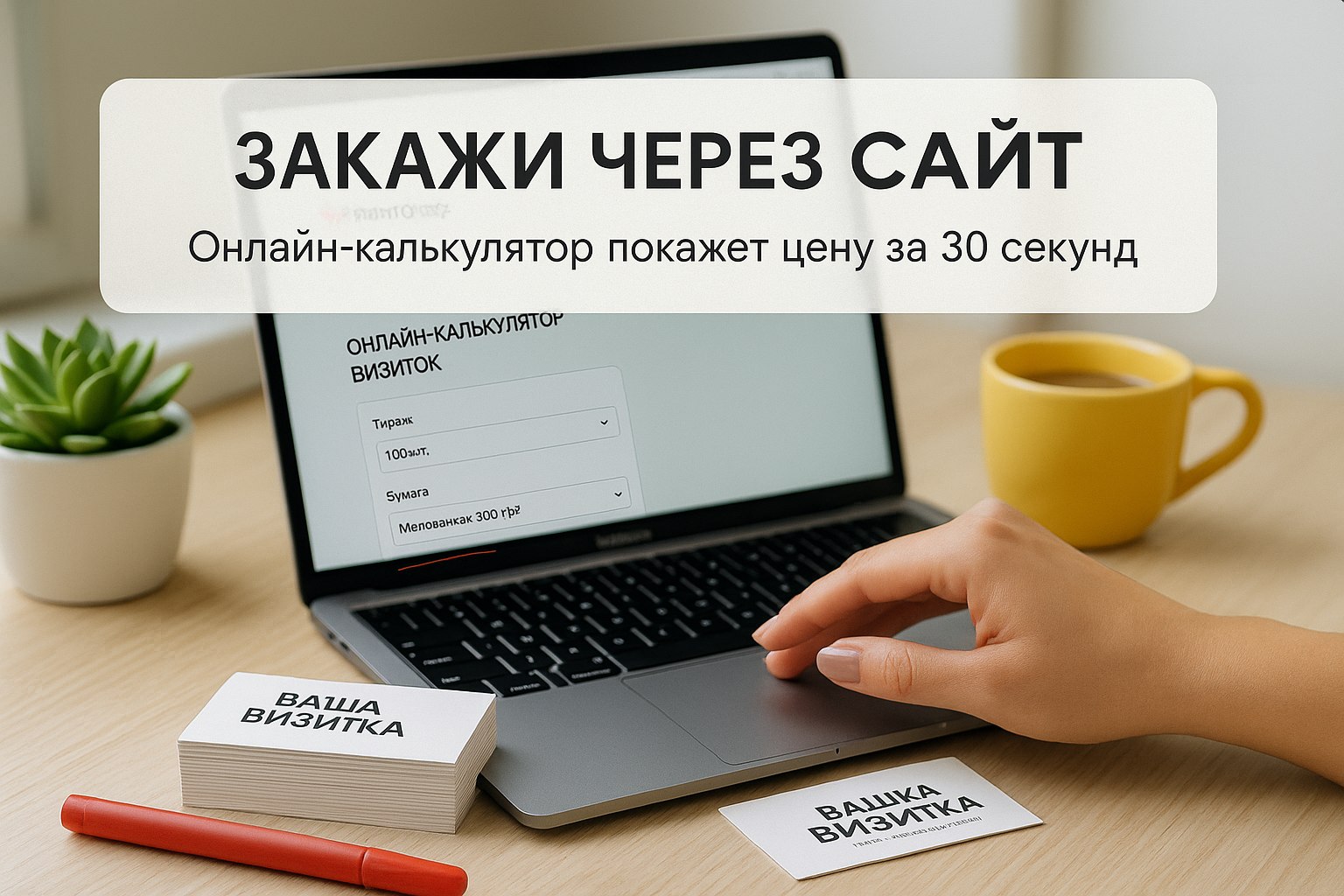 Закажи визитки на сайте через онлайн калькулятор
