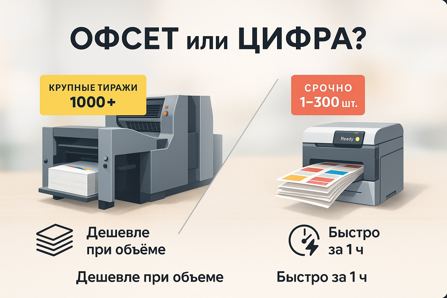 Цифровая печать или офсетная какую выбрать