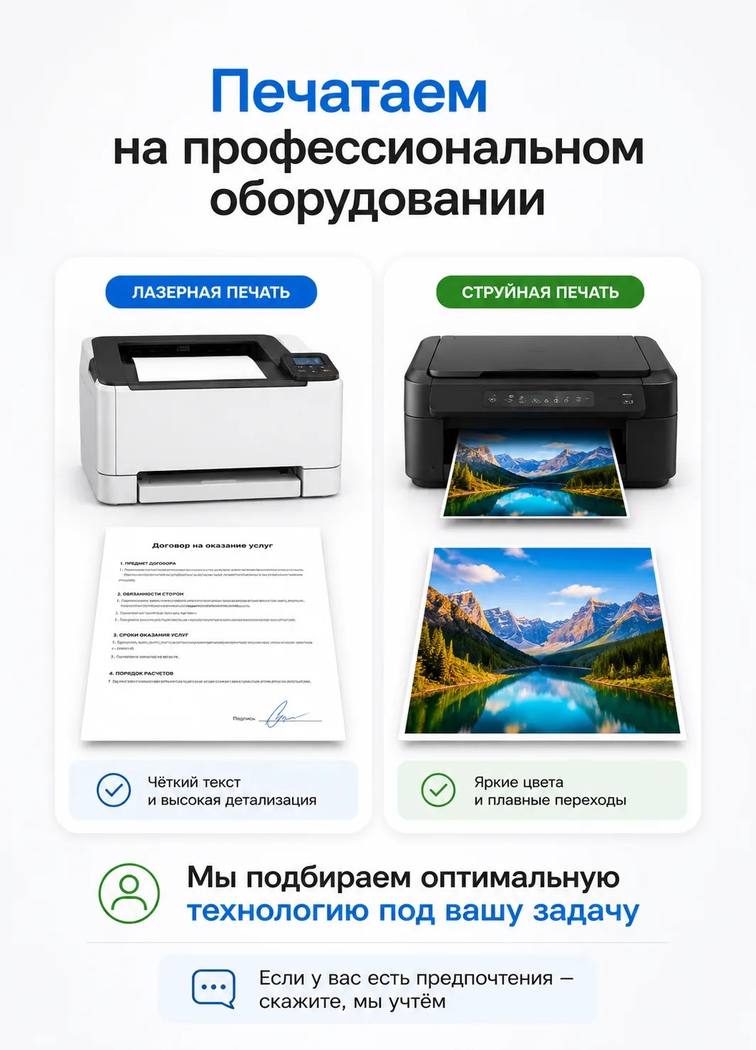 Профессиональная печать на лазерном и струйном оборудовании